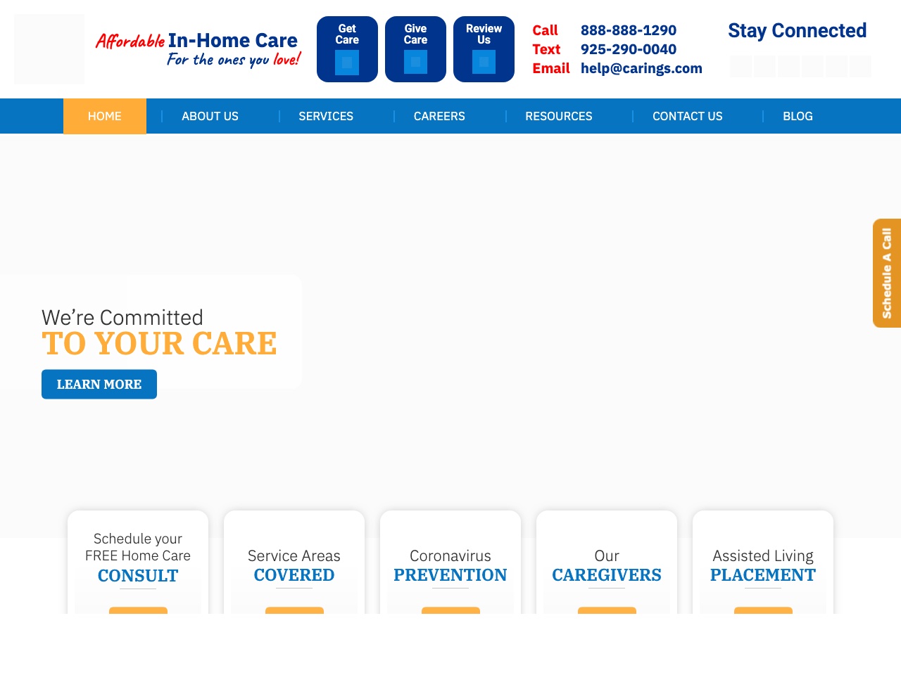 Carings website thumbnail